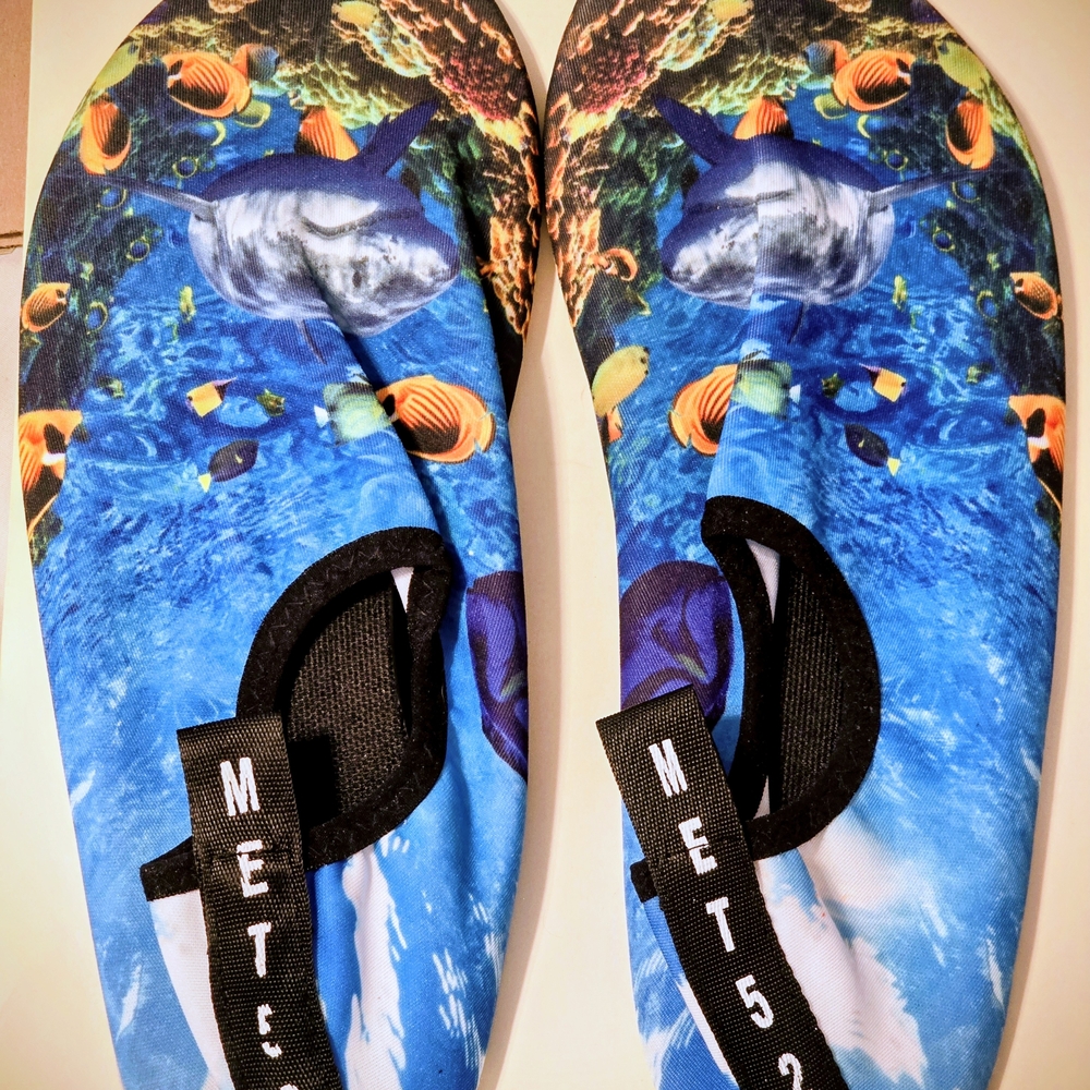 Colorful Shark Print Water Shoes New Sealed